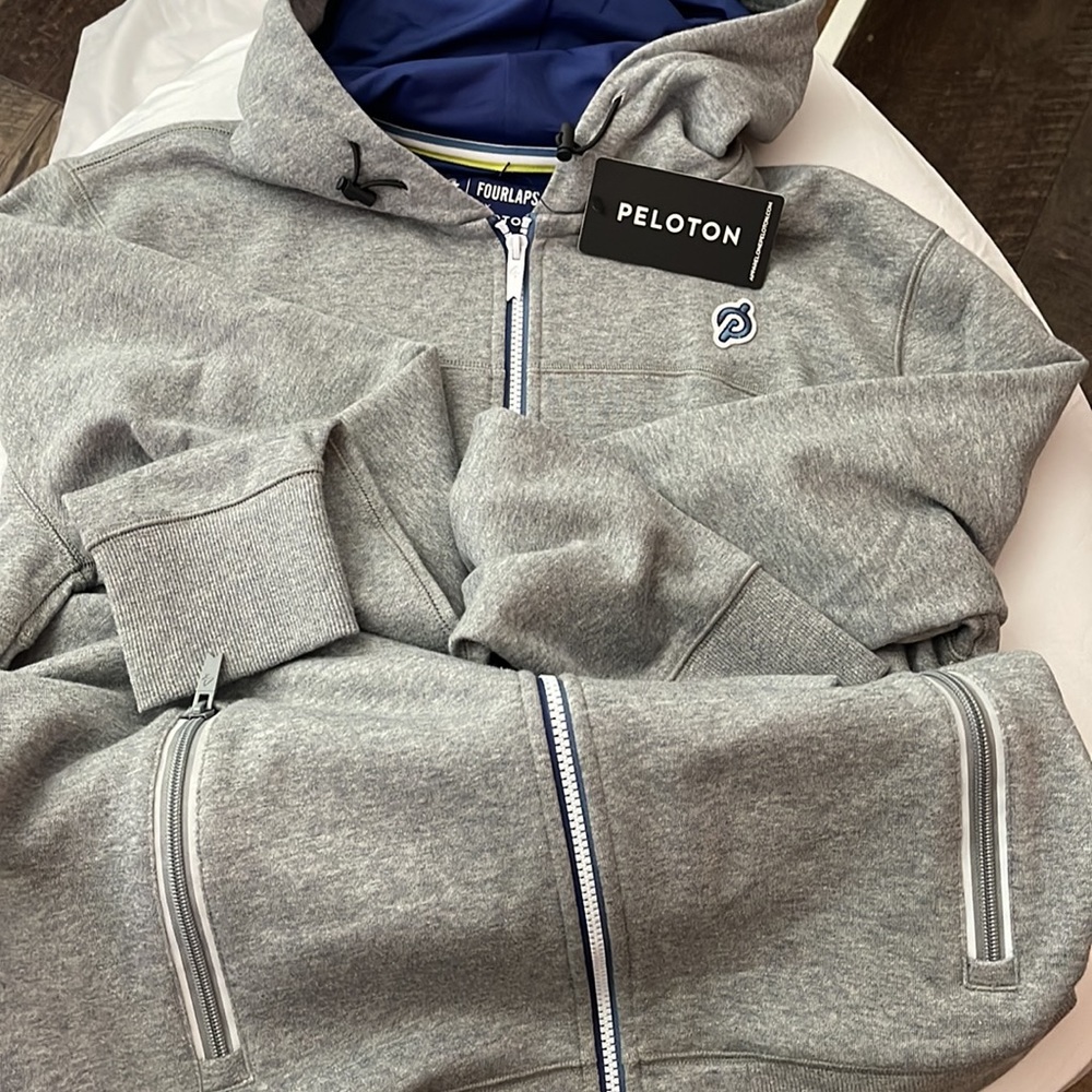 Men's Peloton FourLaps Zipped Hoodie - Gray - Size Large